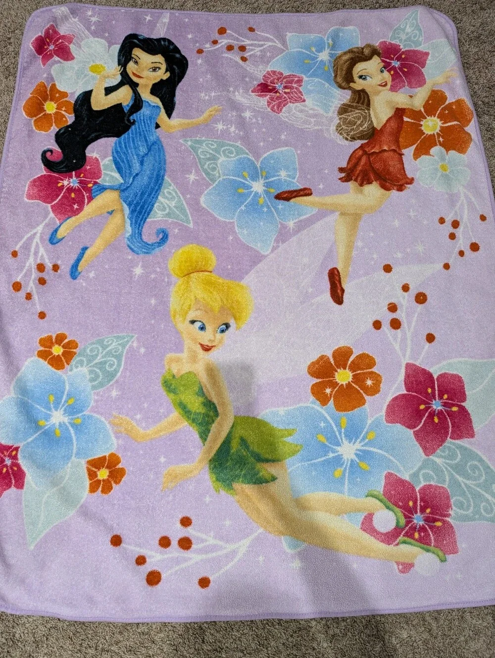 Disney Fairies Tinkerbell Blanket Fawn Silvermist